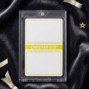 Christian Dior Paris Yellow 3 of Clubs Single Playing Card Collectors Piece